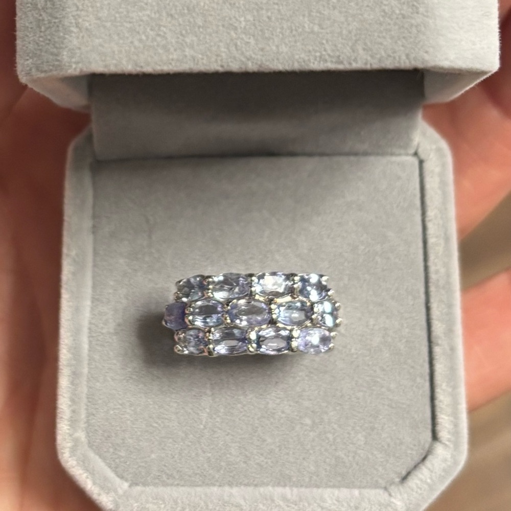 Elegant 3.25CT Natural Blue Violet Tanzanite in 925 Sterling Silver Ring Size 7